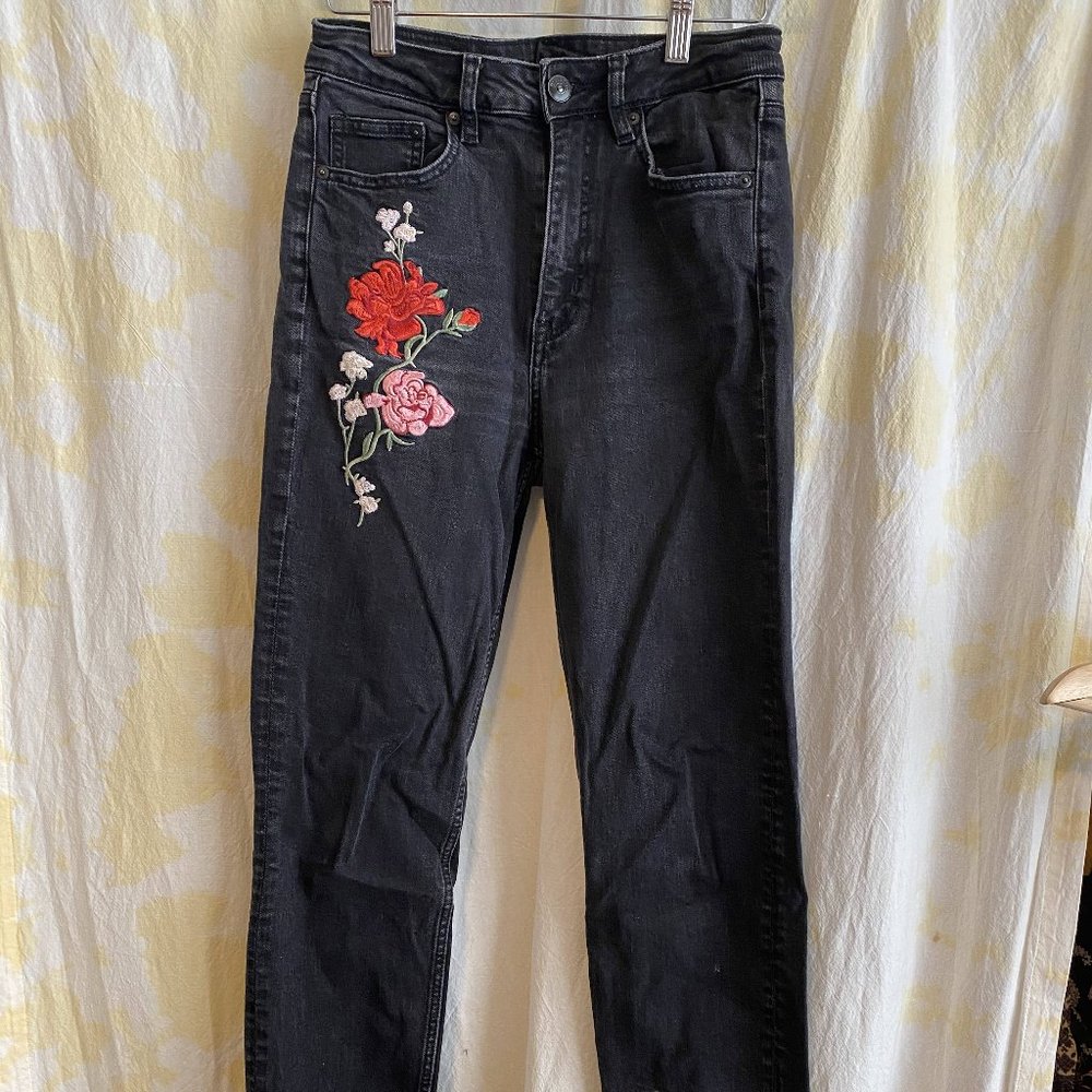 Topshop embroidered jeans